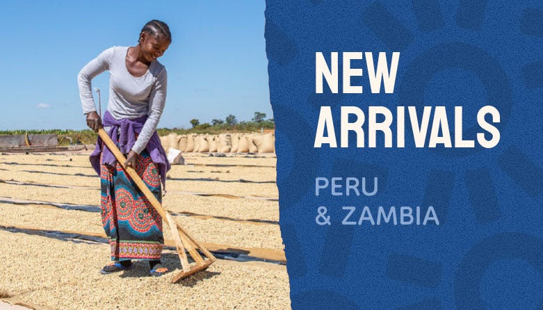 Peru and Zambia New Arrivals banner